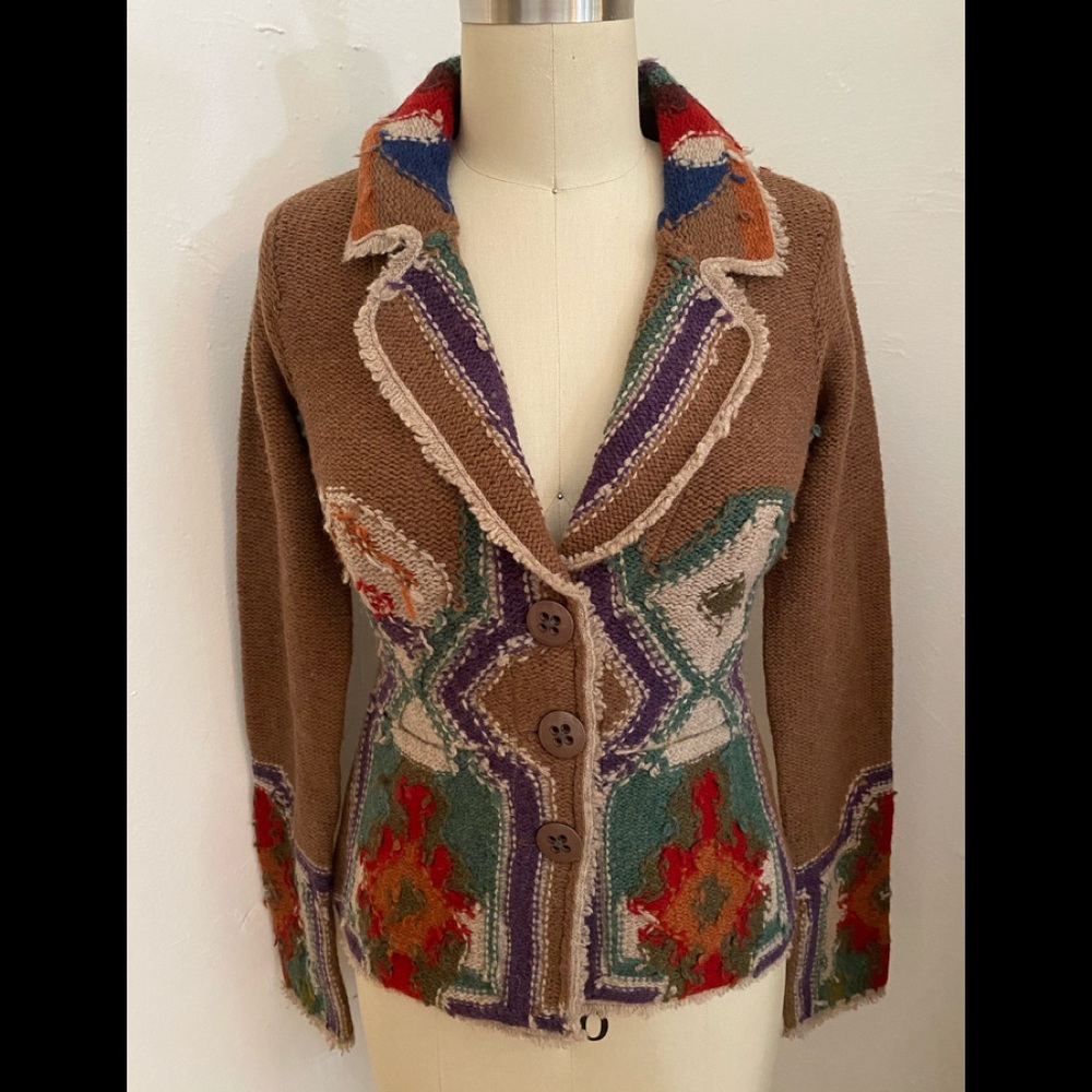 - Anthropologie hand knit magic carpet jacket